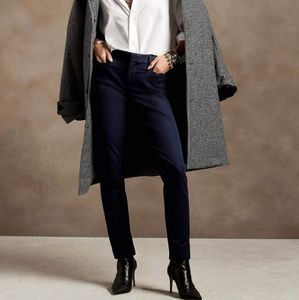 Ann Taylor midnight blue curvy crop pants, 4